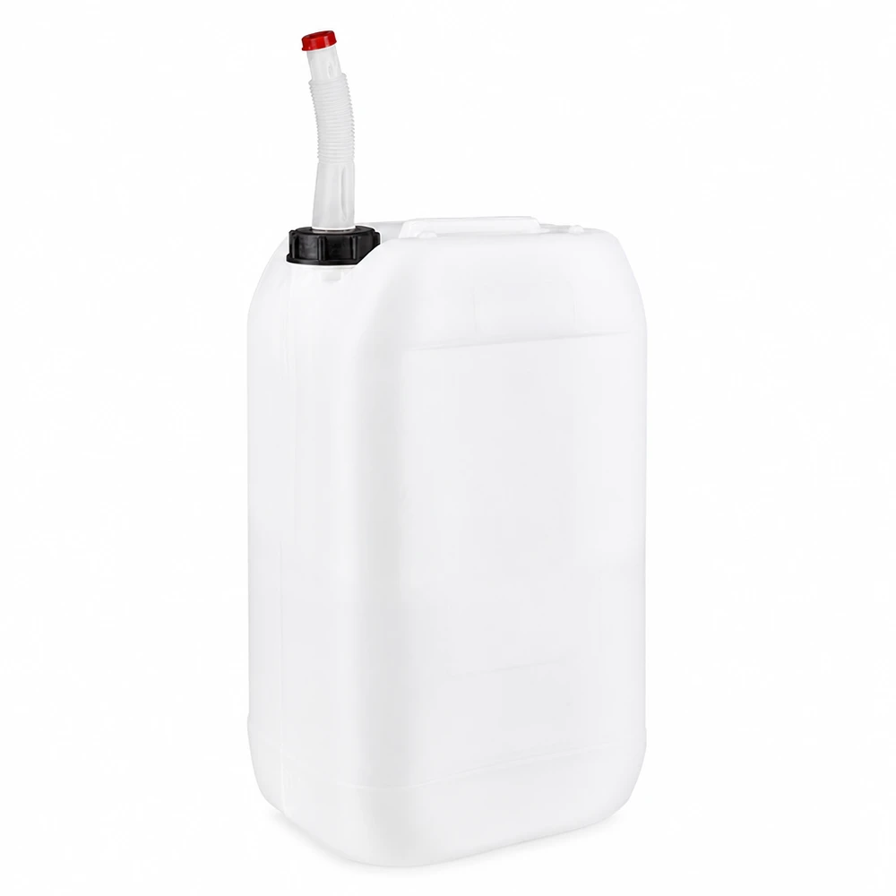 Kanystr o objemu 15 litrů s výpustnou trubkou Flex Robuster Kunststoffbehälter 15 Liter mit flexiblem Einfüllrohr in Lebensmittelqualität