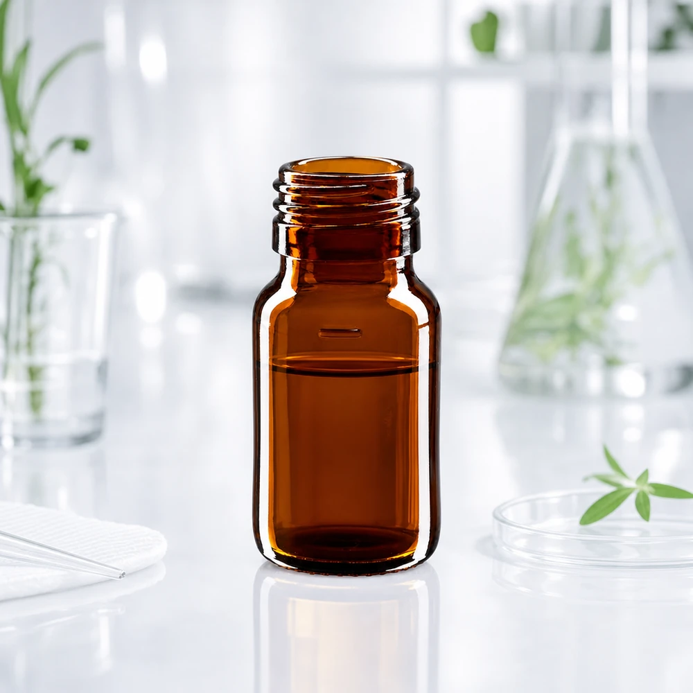 Elegante 30ml Apothekenflasche braun mit glatter Oberfläche und standardisiertem PP28 Anschluss