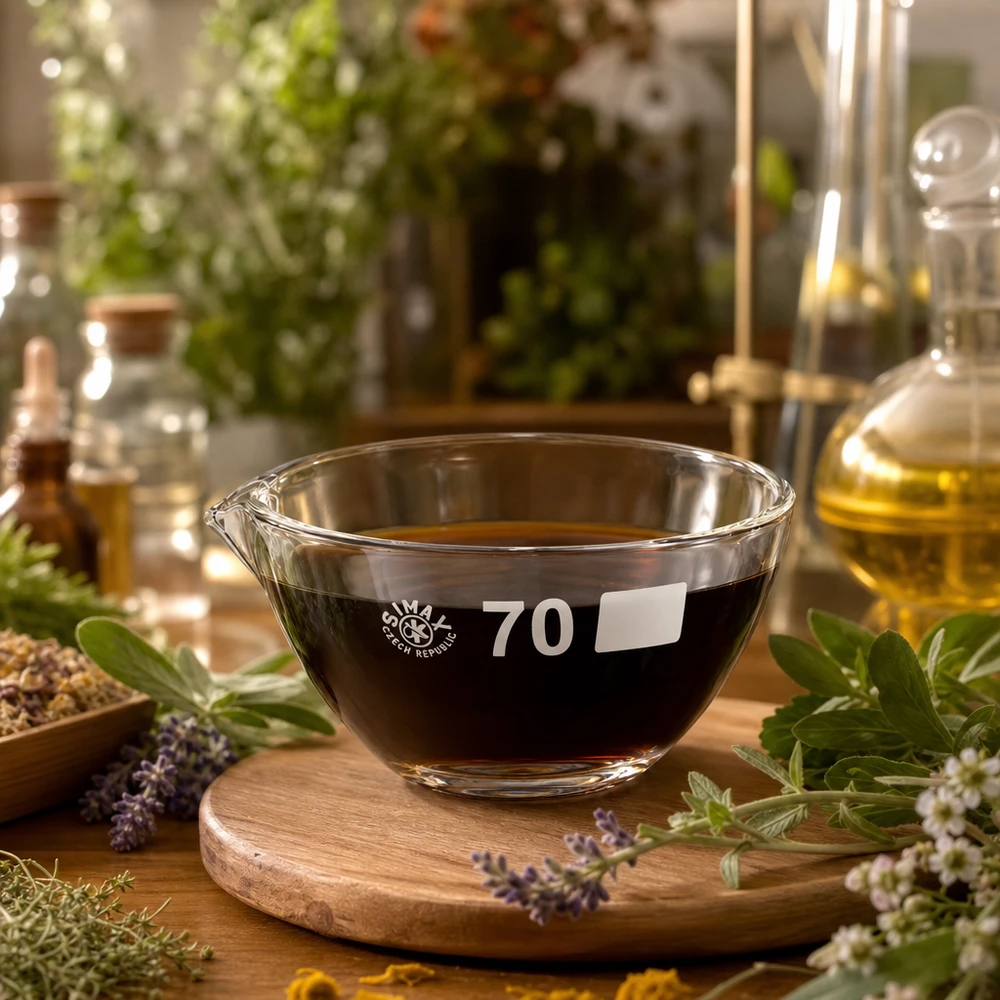 60ml odpařovací miska s výlevkou borosilikátová ø70mm Ergonomische Abdampfschale 60ml mit Ausguss ø70mm aus chemikalienbeständigem Borosilikatglas
