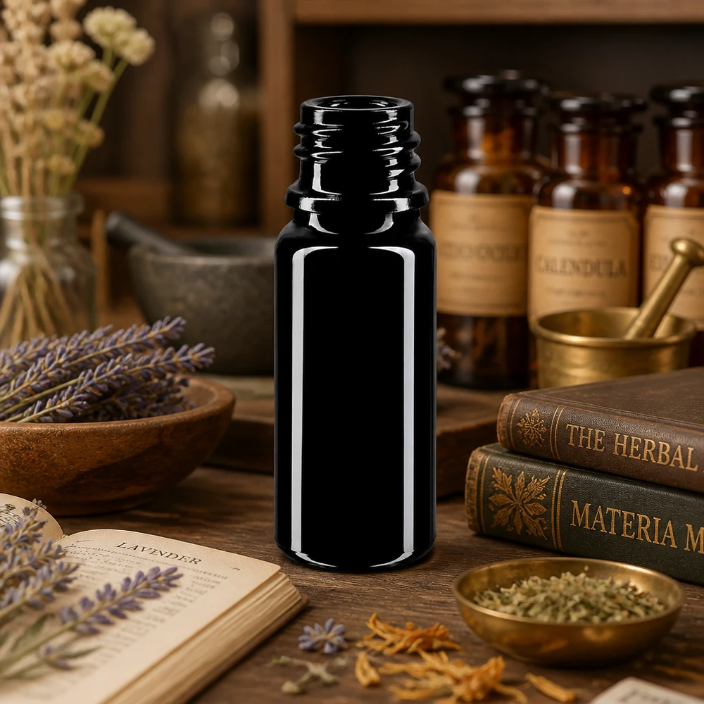 Lahvička z fialového skla 10ml DIN 18 (Mironglas) Hochglänzende Violettglas Flasche 10ml DIN 18 bewahrt Potenz von Bachblüten und Globuli