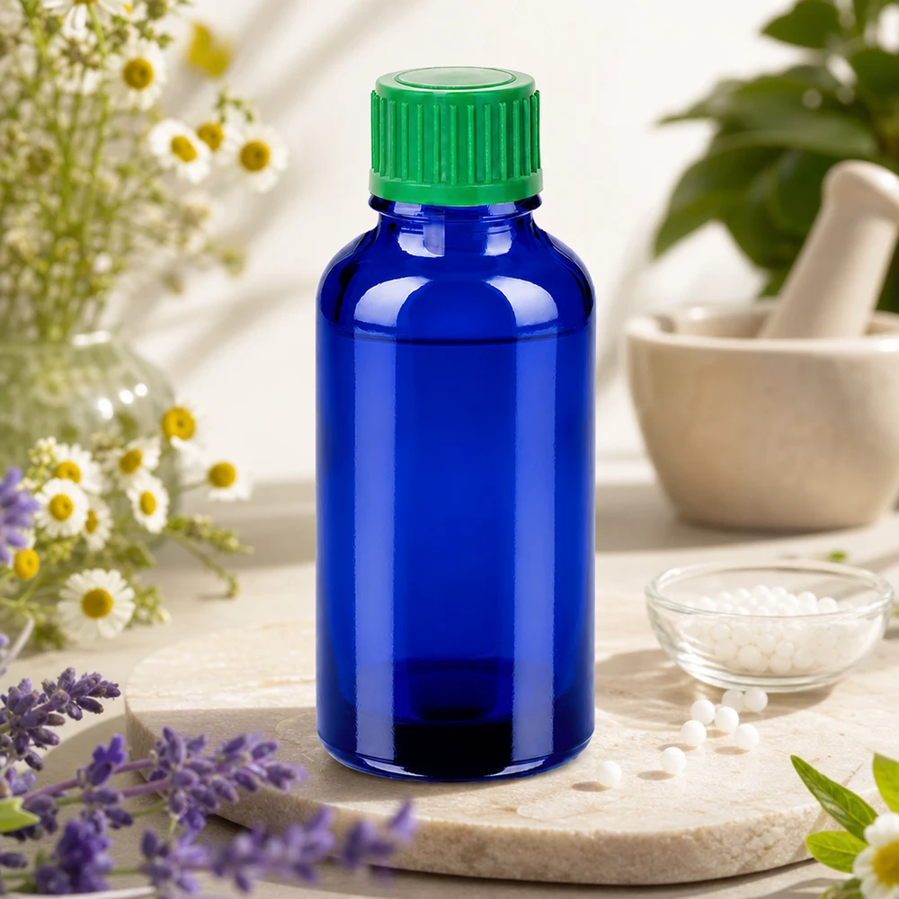 Vielseitige 30ml Glasflasche blau für Tinkturen Parfum und medizinische Anwendungen