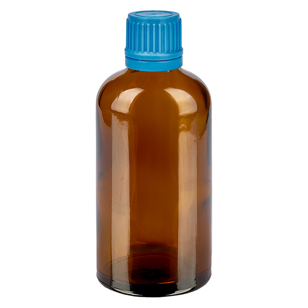 100ml lahvi&#269;ka 11mm &#353;roubovac&#237; uz&#225;v&#283;r modr&#253; tamper evidentn&#237; uz&#225;v&#283;r BrownLine UT18/100