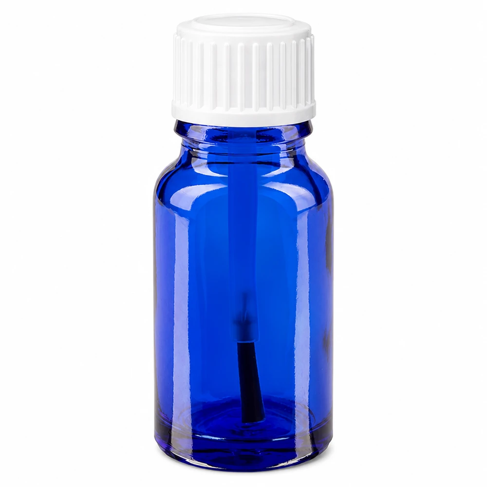 Kompakte 10ml Pinselflasche blau für Kosmetik Pharmazie und ätherische Öle