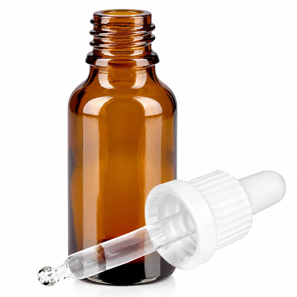 Apothekerflasche 20ml braun mit Tropfpipette ideal für Tinkturen und flüssige Supplements