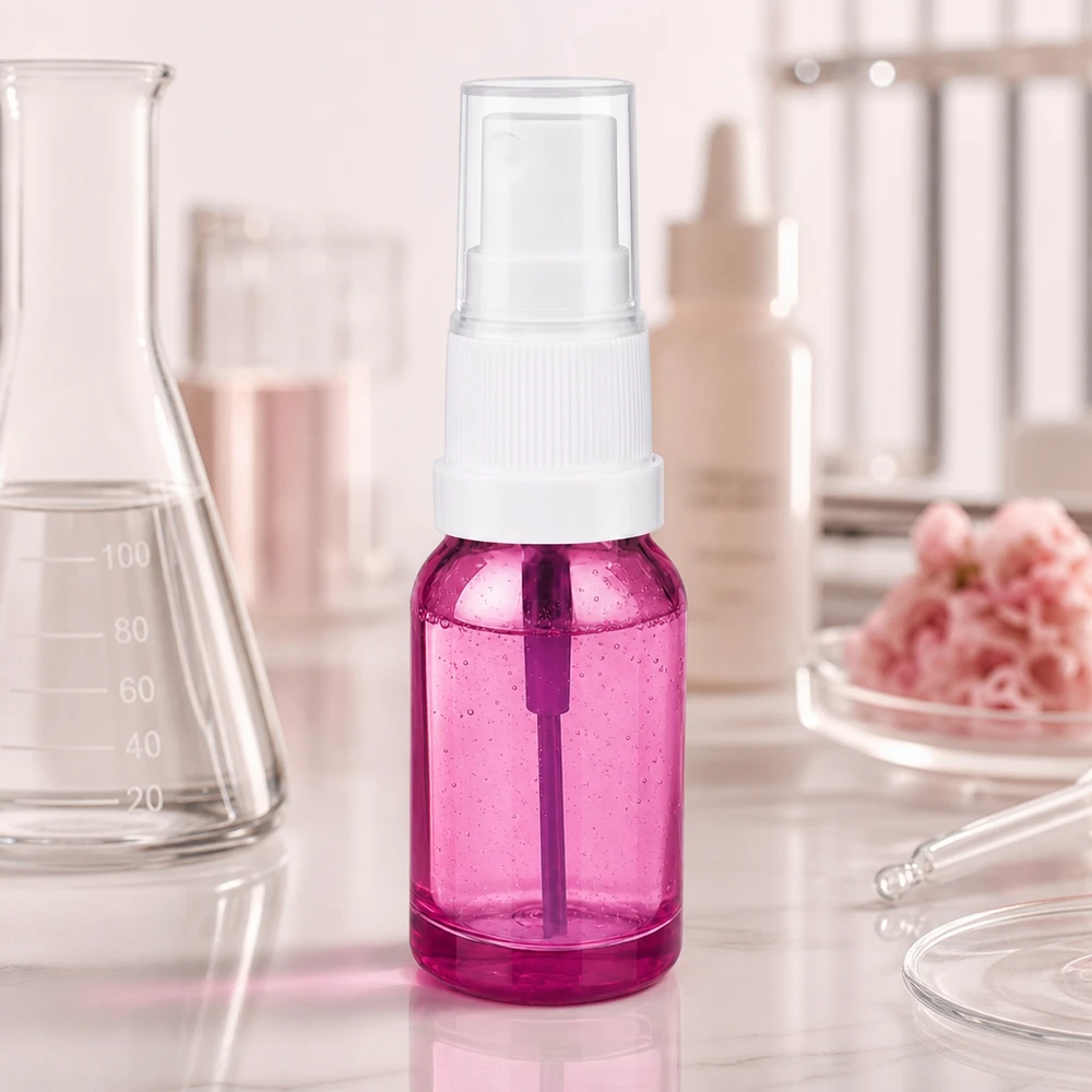 10ml Sprayflasche durchsichtig lila mit weißem Verschluss perfekt für Aromatherapie und Düfte