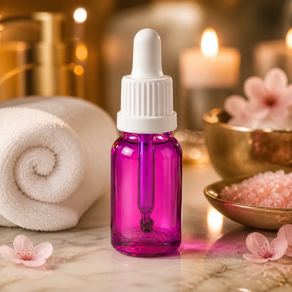 10ml pipetovací láhev bílá Originality šroubovací uzávěr PurpleLine UT18/10 Präzise 10ml Dosierflasche violett mit Pipettenspitze OV PurpleLine UT18/10