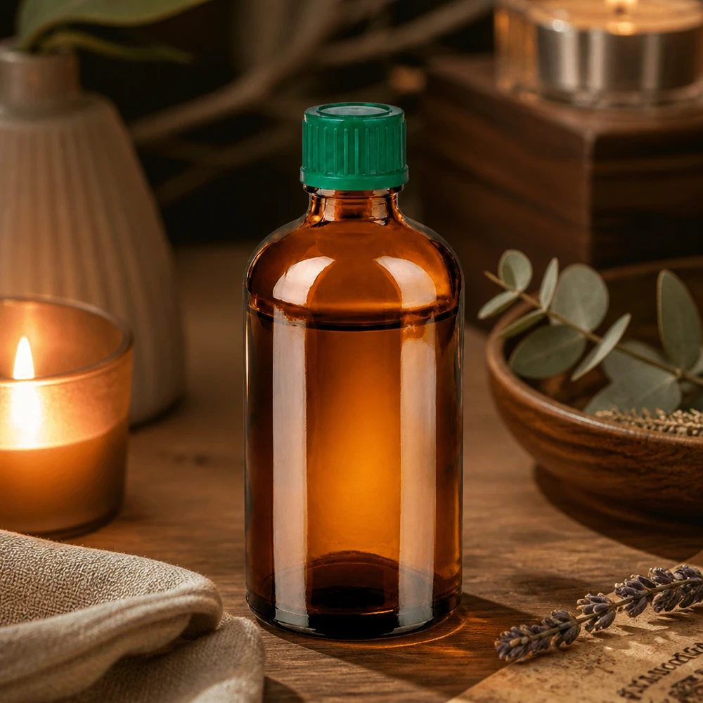 100ml lahvička 11mm šroubovací uzávěr zelená Standard BrownLine UT18/100 Braune Medizinflasche 100ml mit kindsicherem grünen Schraubdeckel für professionelle Anwendung