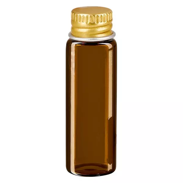 5ml mini skleněná lahvička hnědá kovový uzávěr zlatý UNiTWIST 5ml mini skleněná lahvička hnědá kovový uzávěr zlatý UNiTWIST