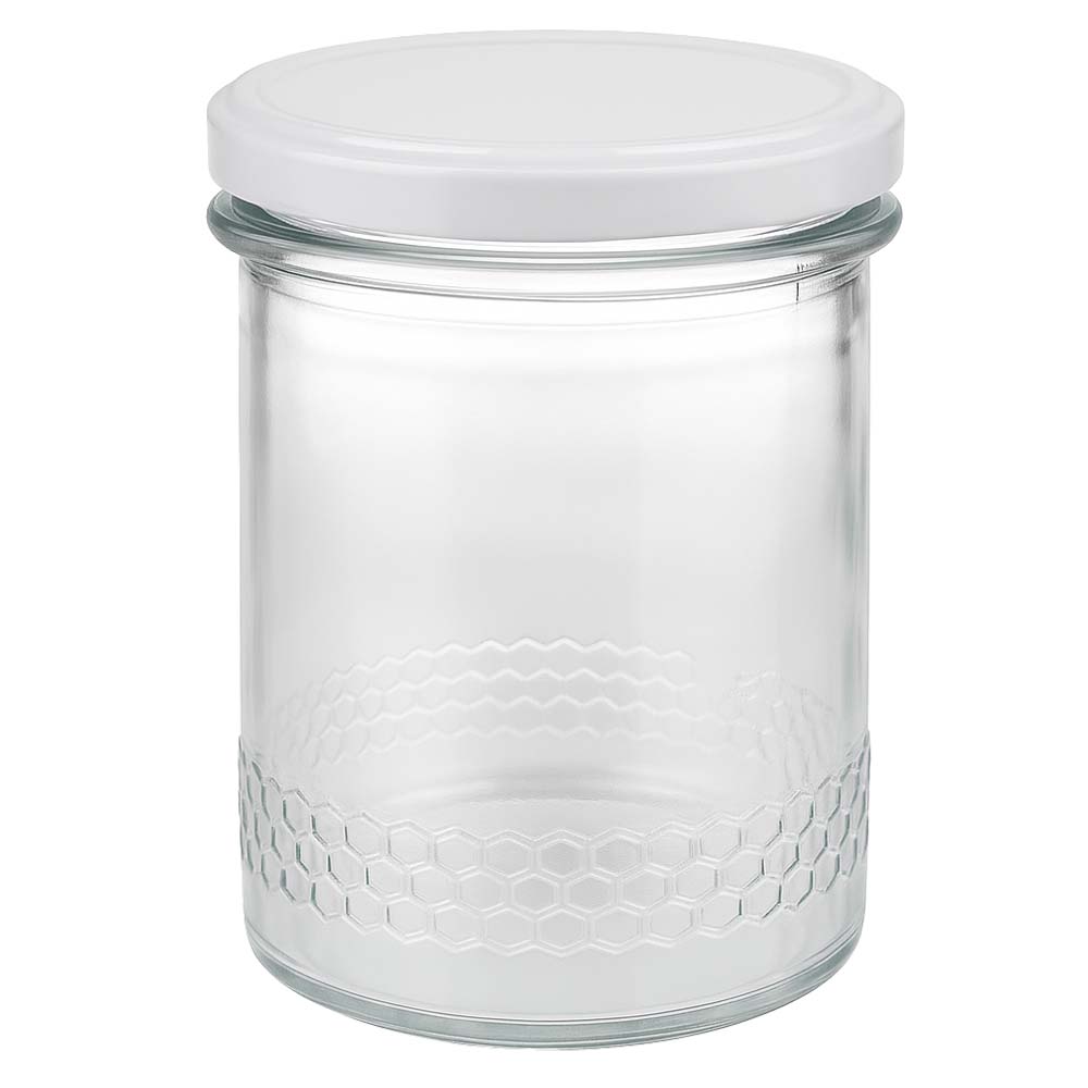 560g Honigglas + BasicSeal Deckel weiß UNiTWIST