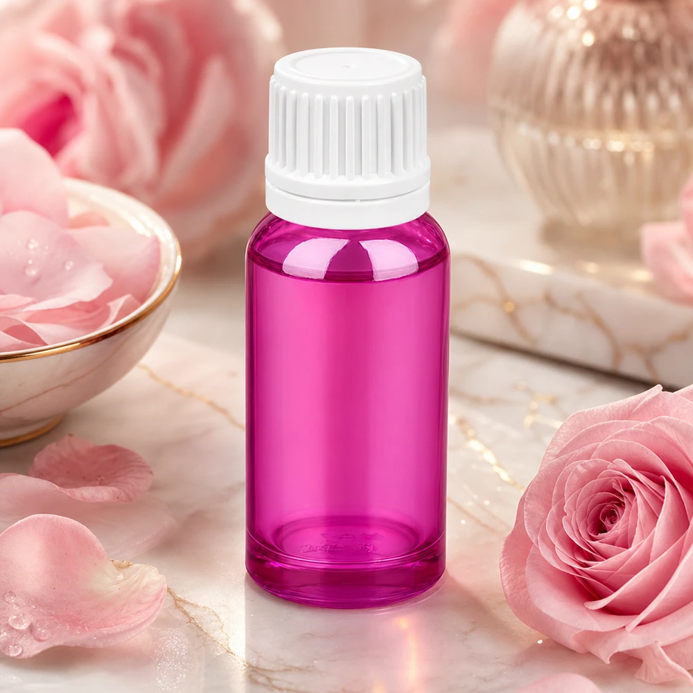 20ml láhev se šroubovacím uzávěrem 11 mm bílá Originality šroubovací uzávěr PurpleLine UT18/20 Stilvolle 20ml Glasflasche im Purple Line Sortiment mit 18mm Gewinde für Aromatherapie