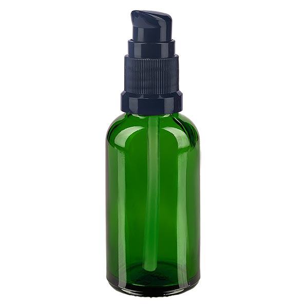 Lékárenská láhev zelená 30ml s pumpičkou standardní černá Lékárenská láhev zelená 30ml s pumpičkou standardní černá