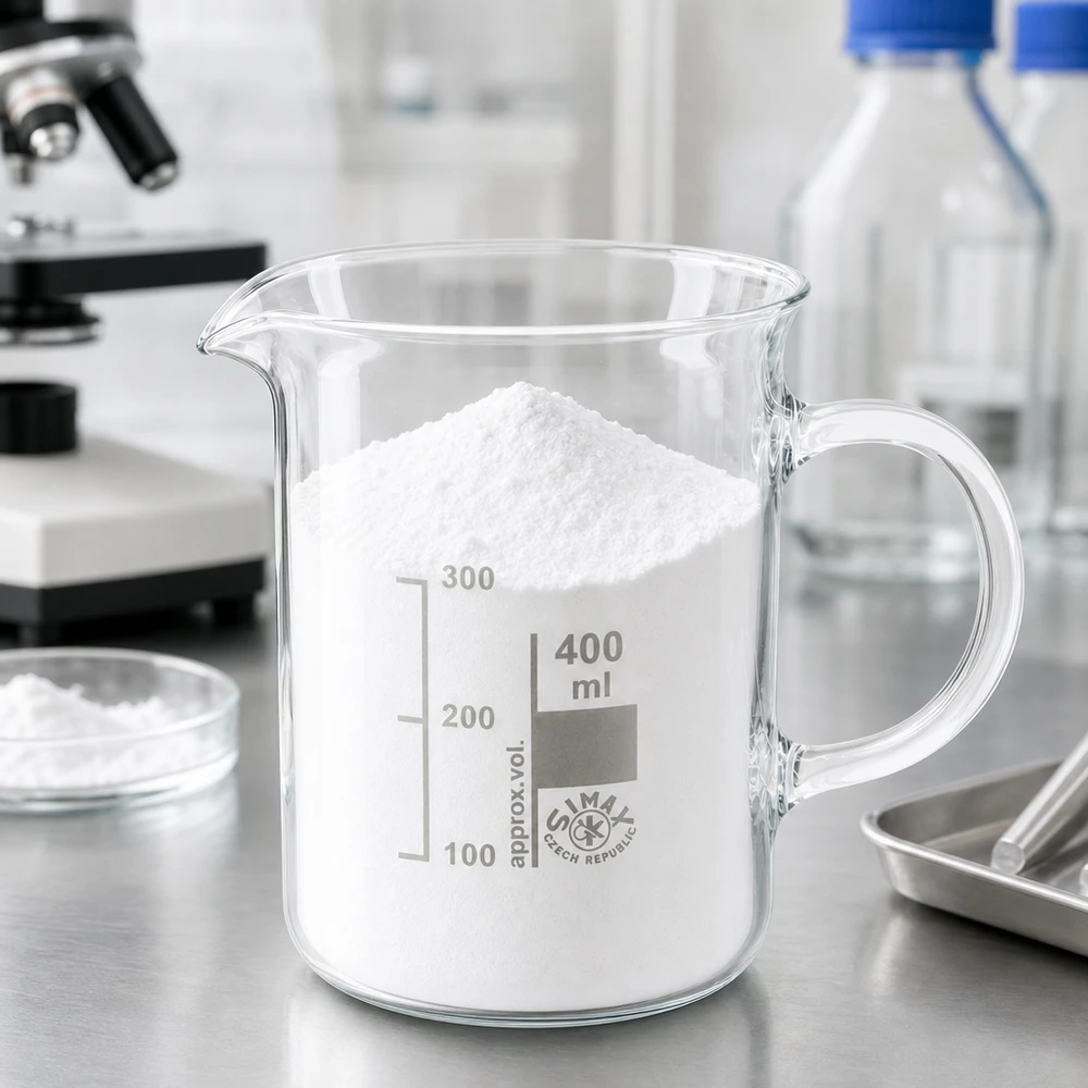 Kádinka z borosilikátového skla o objemu 400 ml, s rukojetí Zylindrisches Becherglas 400ml mit Ausguss und Henkel aus hitzebeständigem Borosilikatglas