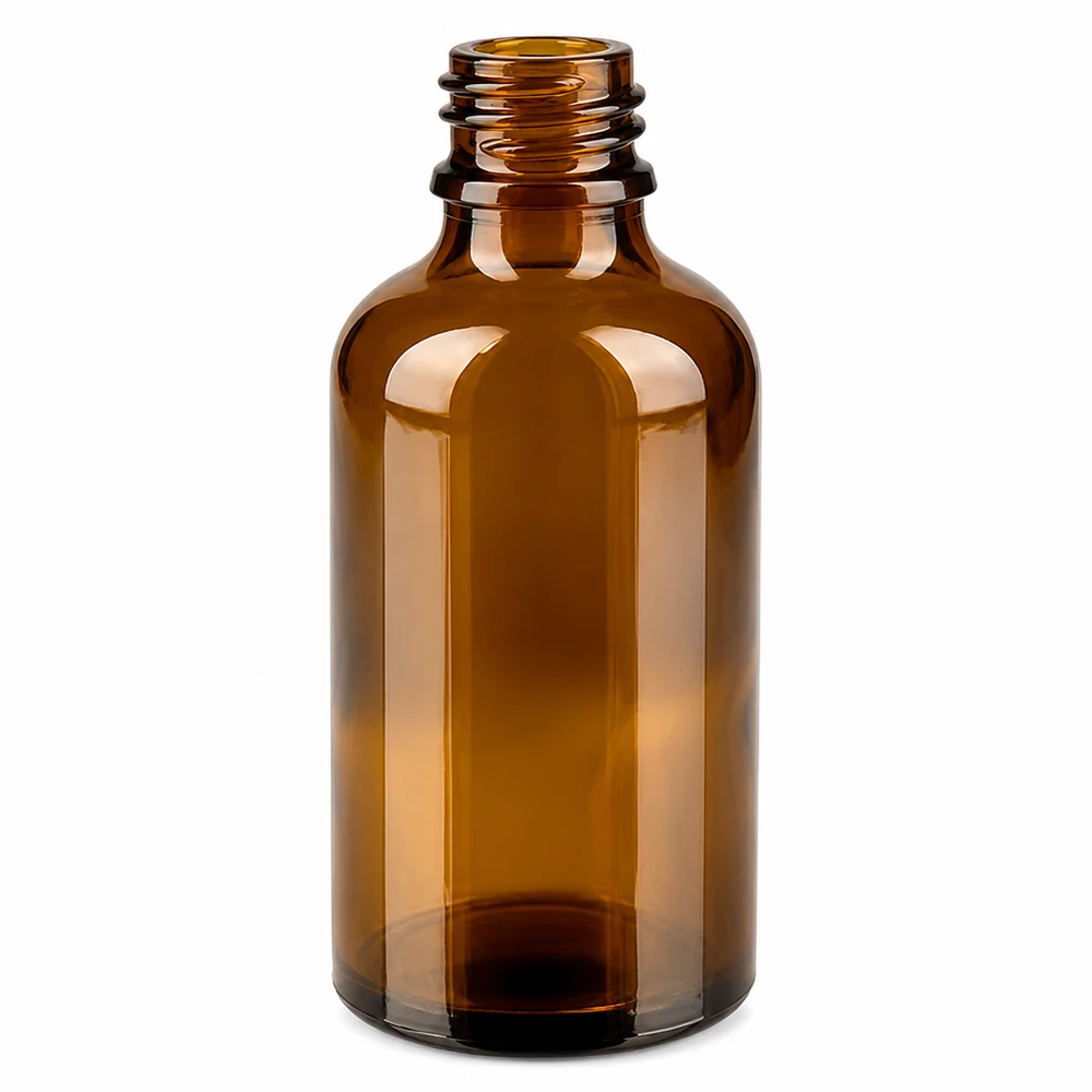 Professionelle 50ml Dosierflasche aus Braunglas mit tropfgenauem Verschlusssystem