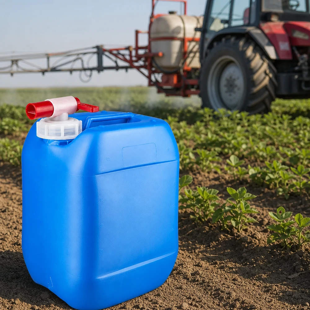 Kanystr 10 litrů modrý s vypouštěcím kohoutkem Tragbarer 10 Liter Kanister Blau mit Auslaufhahn zur sicheren Lagerung von Agrarchemikalien