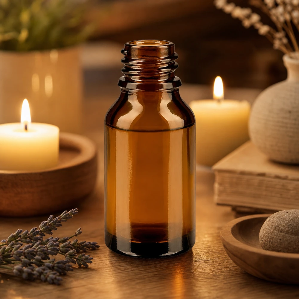 Kapací lahvička 15 ml DIN 18 z jantarového skla Braune 15ml ApoGlas Flasche mit klassischem Design für traditionelle Naturheilkunde