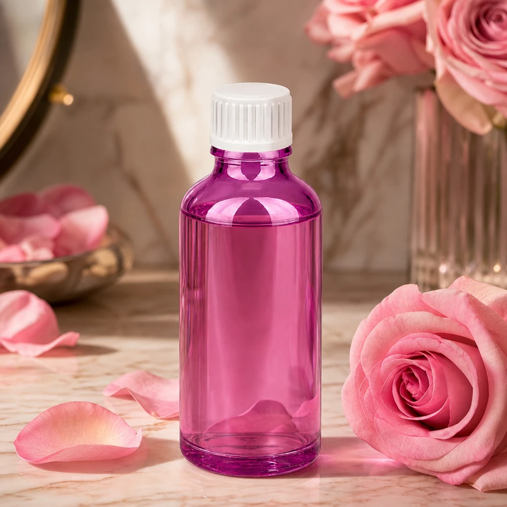 50ml lahvička s kapátkem 0,9 mm bílá standardní PurpleLine. UT18/50 Tropfenflasche 50ml lila mit Standard-Gewinde UT18 für sichere Aufbewahrung