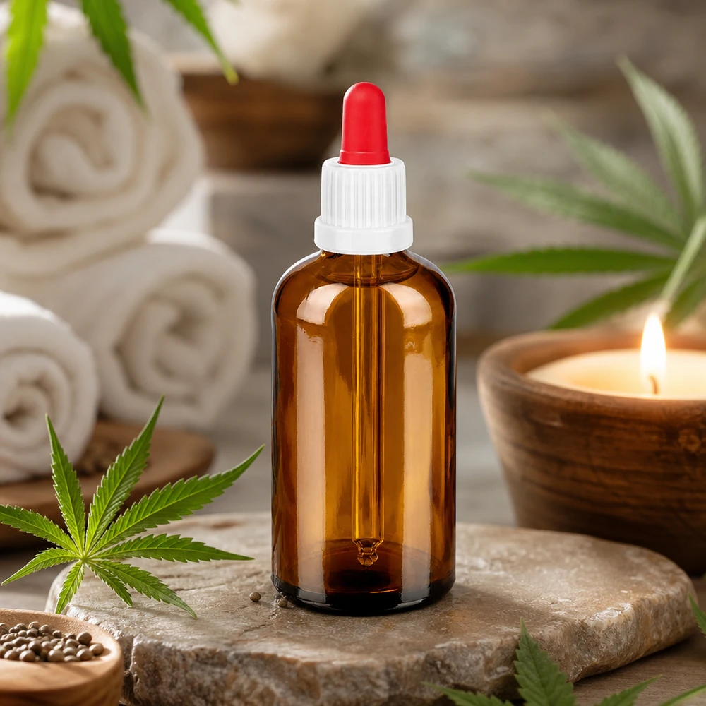 100ml pipetovací láhev bílá/červená s uzávěrem proti neoprávněné manipulaci BrownLine UT18/100 Lichtgeschützte 100ml Braunglasflasche mit Pipettenverschluss für Kosmetik und Aromatherapie