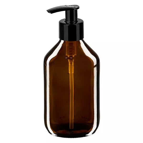 250ml lahvička na léky hnědá, s dávkovací pumpičkou černá ApoGlas 250ml lahvička na léky hnědá, s dávkovací pumpičkou černá ApoGlas