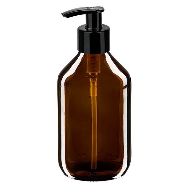 250ml lahvička na léky hnědá, s dávkovací pumpičkou černá ApoGlas 250ml lahvička na léky hnědá, s dávkovací pumpičkou černá ApoGlas