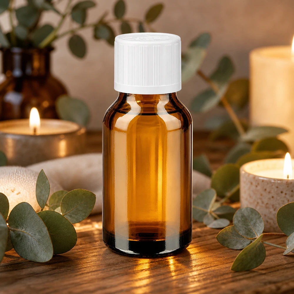 UV-schützende 30ml Apothekerflasche aus Braunglas mit weißem Kindersicherheitsverschluss Standard