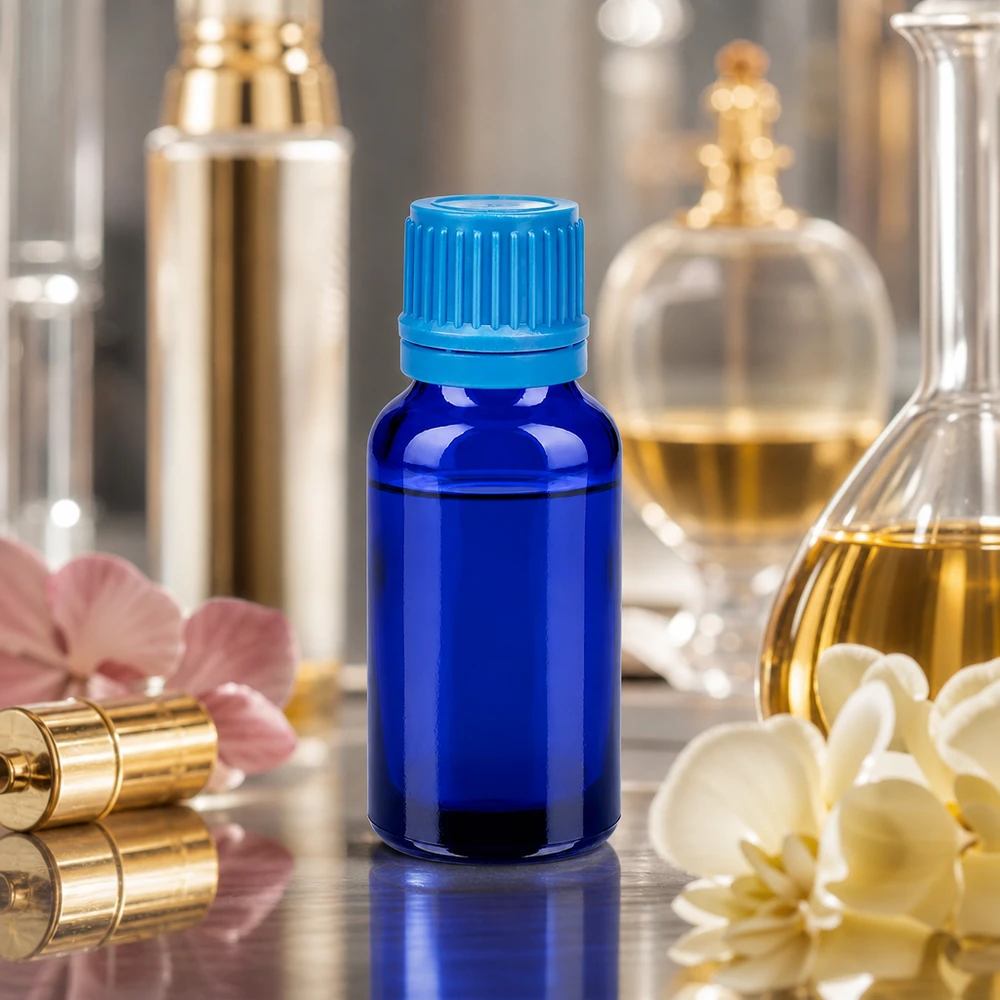20ml láhev 11mm šroubovací uzávěr modrý uzávěr s ochranou proti manipulaci BlueLine UT18/20 Vielseitige 20ml Flasche mit UT18/20 Standard für universelle Anwendung in Apotheke und Labor