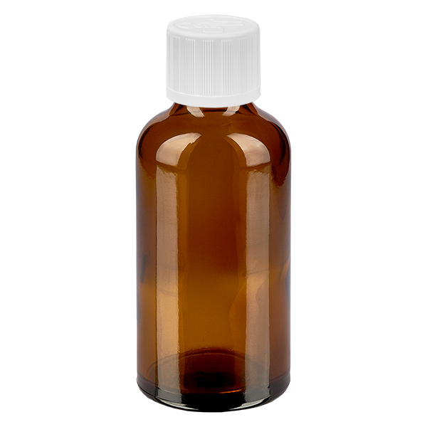 50ml lahvi&#269;ka s kap&#225;tkem 1,2 mm b&#237;l&#225; standardn&#237; uz&#225;v&#283;r d&#283;tsk&#225; pojistka BrownL. UT18/50