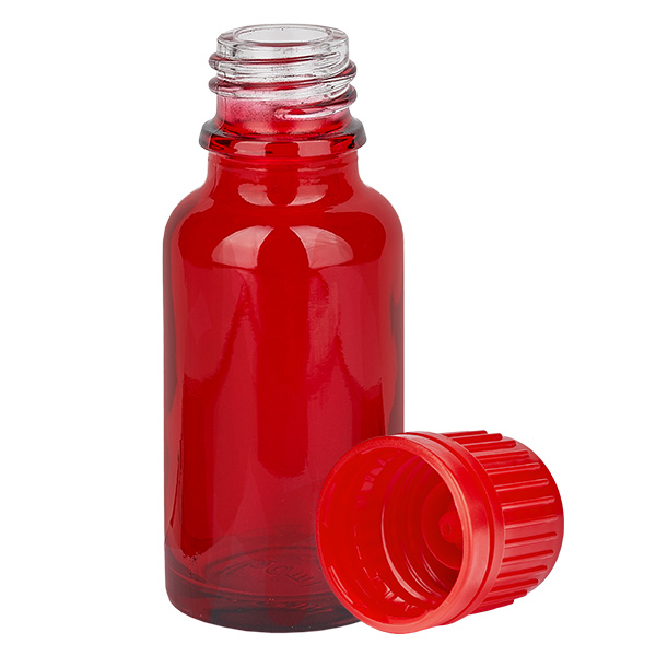20ml láhev 11mm šroubovací uzávěr červená tamper-evidentní uzávěr RedLine UT18/20 20ml láhev 11mm šroubovací uzávěr červená tamper-evidentní uzávěr RedLine UT18/20