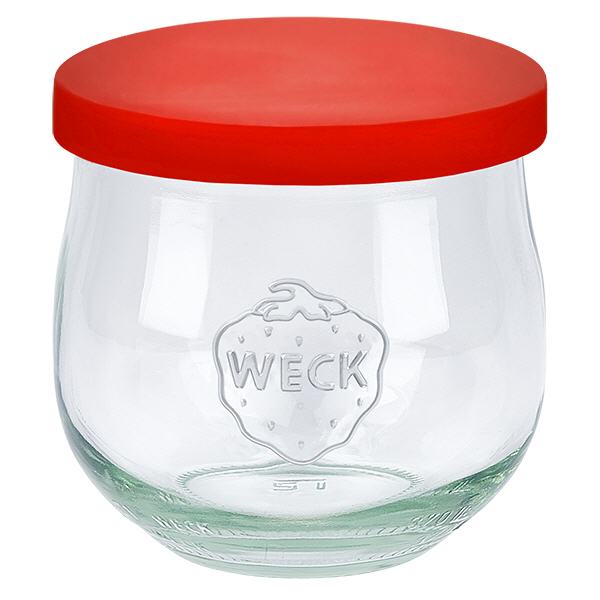 370ml WECK tulip&#225;nov&#225; sklenice s &#269;erven&#253;m silikonov&#253;m v&#237;&#269;kem
