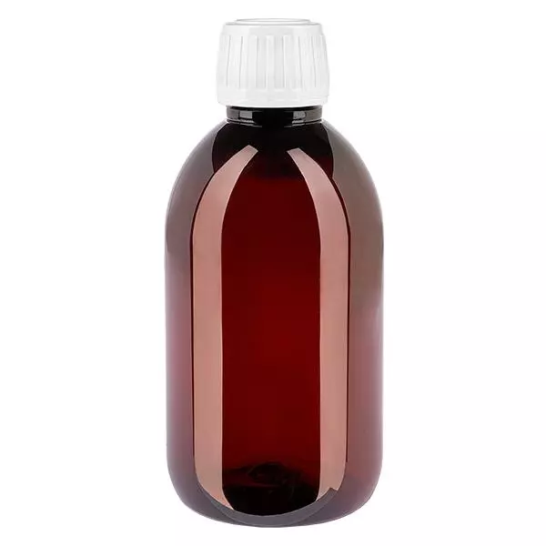 PET láhev 250ml se standardním bílým uzávěrem s pojistkou proti manipulaci
