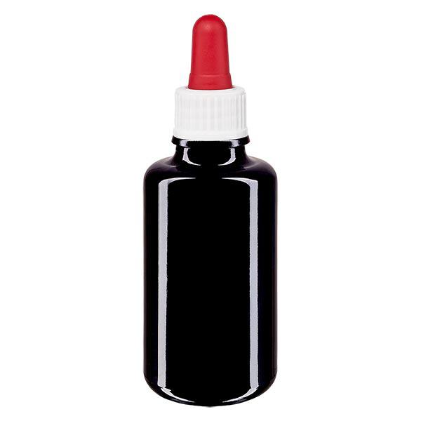 Lékárenská láhev violet 30ml pipeta bílá/červená standardní Lékárenská láhev violet 30ml pipeta bílá/červená standardní