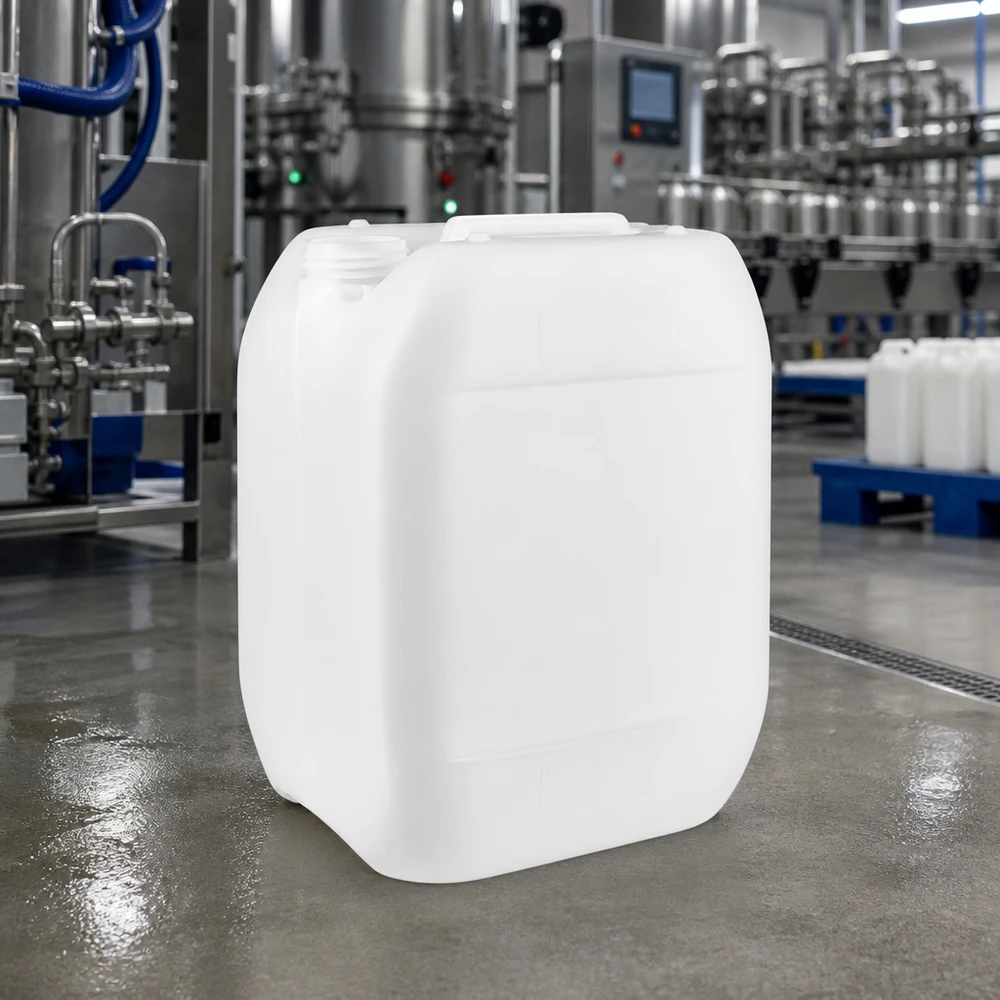 Kanystr 10 litrů bez víčka Vierkantkanister 10 Liter naturweiß ohne Verschluss lebensmittelechter HDPE Vorratsbehälter