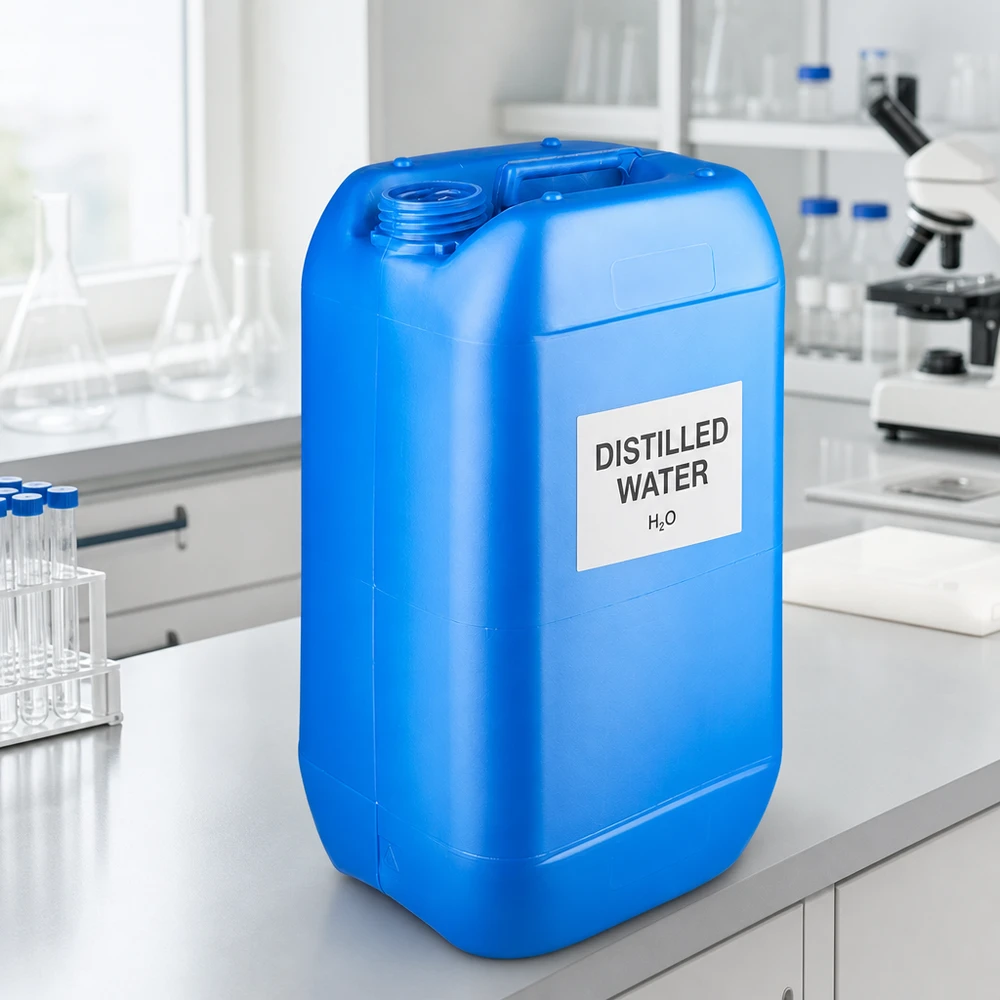 Blauer Industriekanister 15L ohne Verschluss geeignet für Destilliertes Wasser und Lösungen