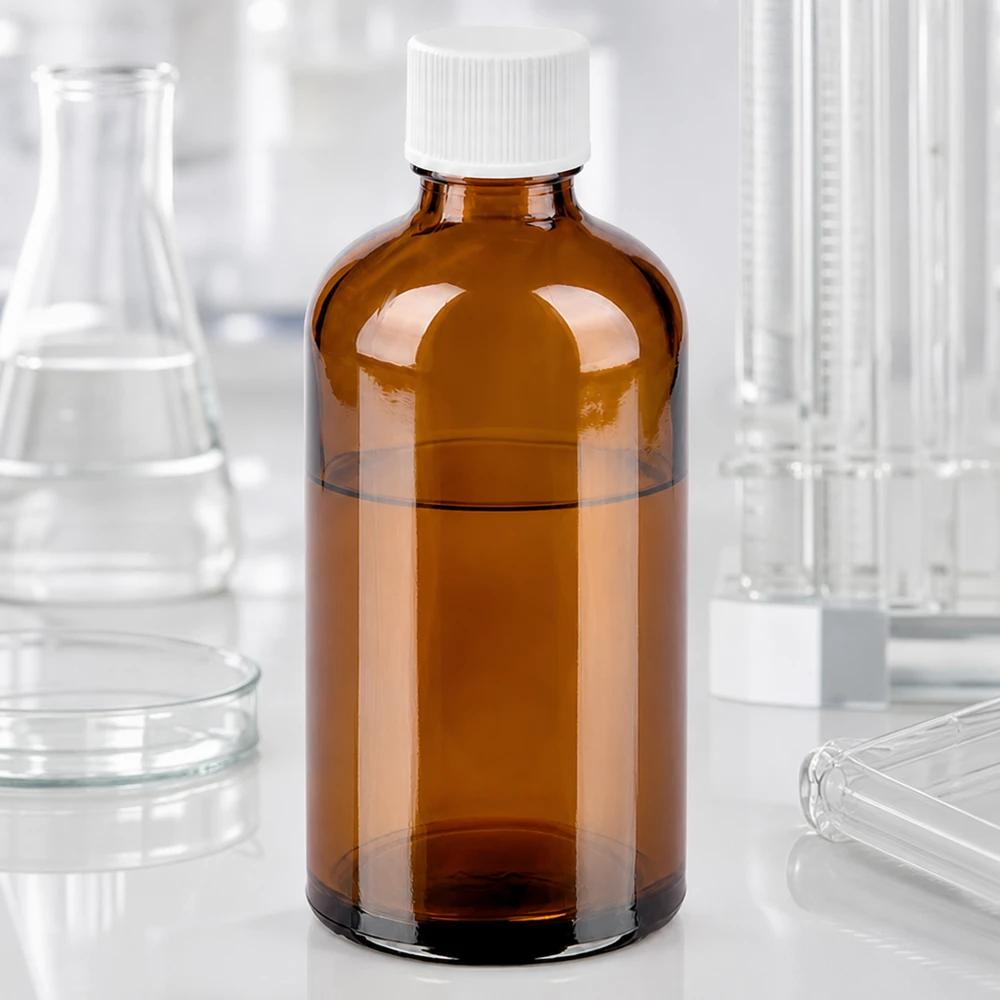 100ml láhev 11mm šroubovací uzávěr bílá Standard BrownLine UT18/100 Robuste 100ml Flasche aus getöntem Glas mit Standardgewinde für chemische Substanzen