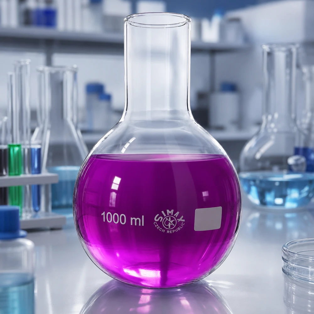 Baňka s širokým hrdlem 1000ml Borosilikat Stehkolben 1000ml hitzebeständig für Hochtemperatur-Anwendungen in der Analytik