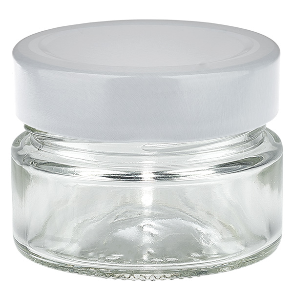 80ml kulat&#225; sklenice s v&#237;&#269;kem BasicSeal b&#237;l&#225; hlubok&#225; UNiTWIST