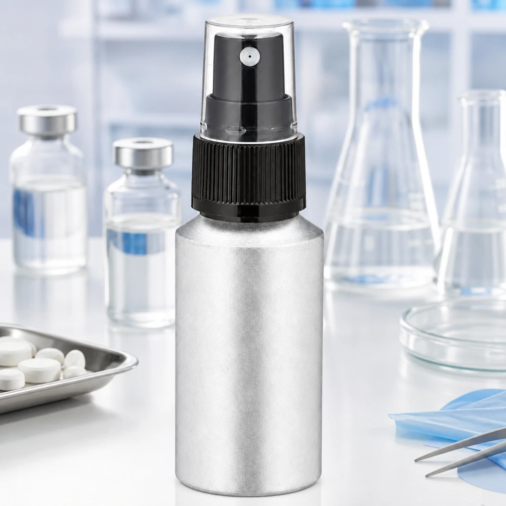 30ml mořená hliníková lahvička s rozprašovačem Recycelbare 30ml Aluflasche mit Zerstäuber als nachhaltige Verpackungslösung für Kosmetik