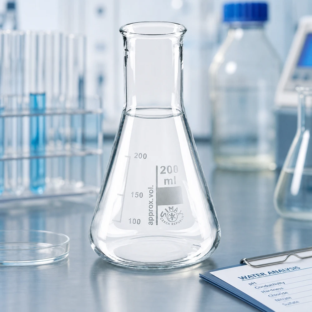 Erlenmeyerova baňka 200ml s úzkým hrdlem