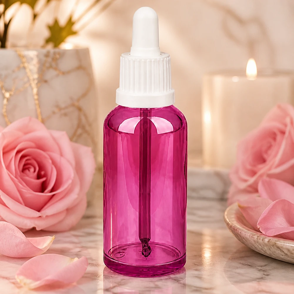 50ml pipetovací láhev bílá Originality šroubovací uzávěr PurpleLine UT18/50 Premium 50ml Purple Line Flasche mit weißer Pipette für professionelle Kosmetikanwendung