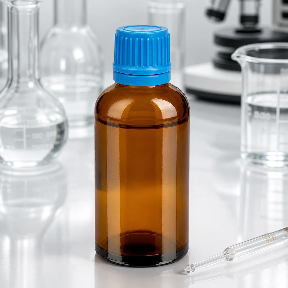 Premium 50ml Glasflasche BrownLine Serie mit optimaler Dichtung für flüssige Präparate