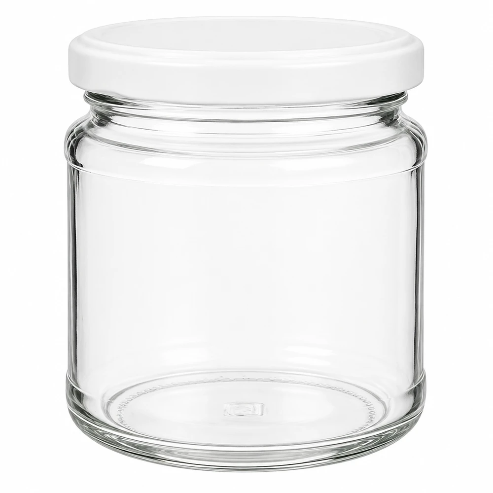 212ml kulatá sklenice s víčkem BasicSeal bílá UNiTWIST 212ml Rundglas mit weißem BasicSeal Deckel UNiTWIST - leeres Glasgefäß für Konservierung und Aufbewahrung