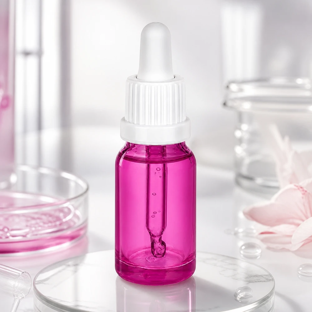 10ml pipetovací láhev bílá Originality šroubovací uzávěr PurpleLine UT18/10 Serumflasche 10ml violettes Glas mit Pipettenverschluss OV PurpleLine UT18/10