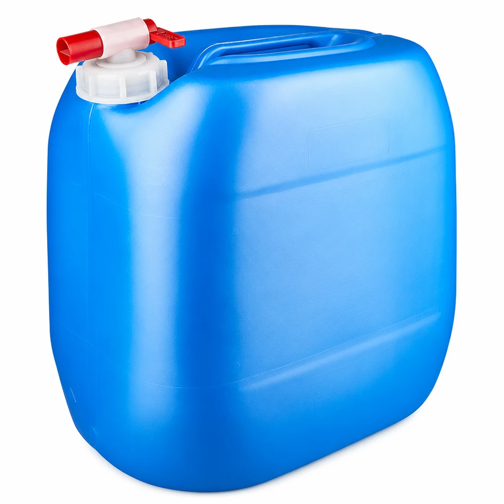 Kanystr 30 litrů modrý s vypouštěcím kohoutem Lebensmittelechter Kanister 30 Liter Blau mit Auslaufhahn für Wasser und Getränke