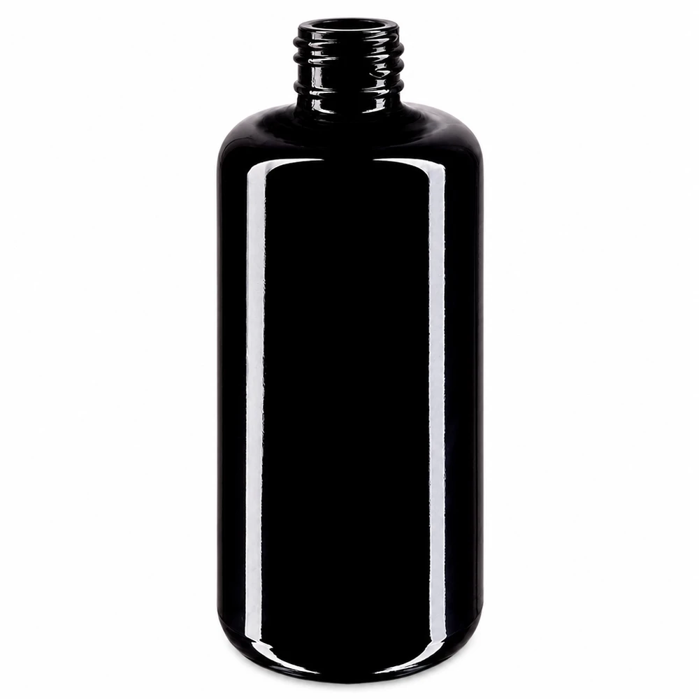 Fialová skleněná láhev 200ml 410/24 Miron Violettglas Kosmetikflasche Draco 200ml Füllmenge ideal für Hautpflege und Aromatherapie
