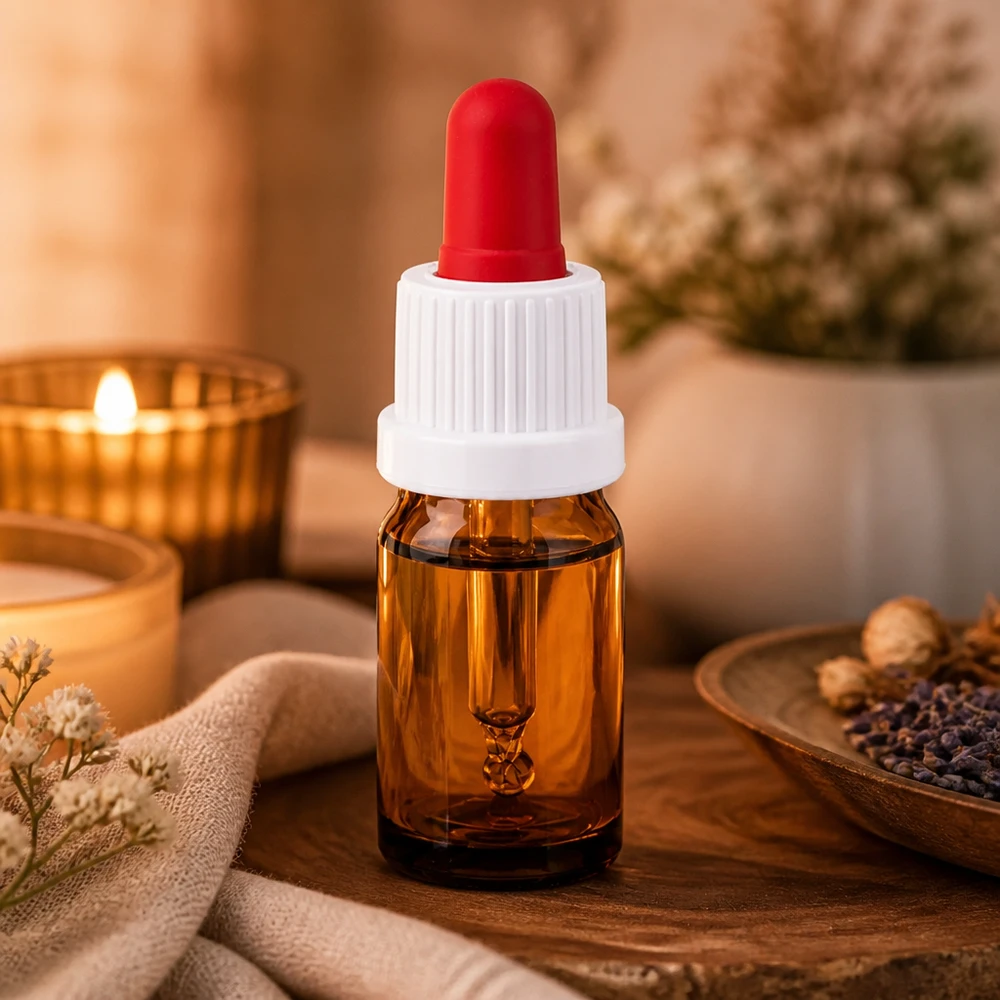 5ml pipetovací láhev bílá/červený uzávěr s ochranou proti manipulaci BrownLine UT18/5 Elegante braune Pipettenflasche 5ml mit weißem Verschluss perfekt für DIY-Kosmetik und Mischungen