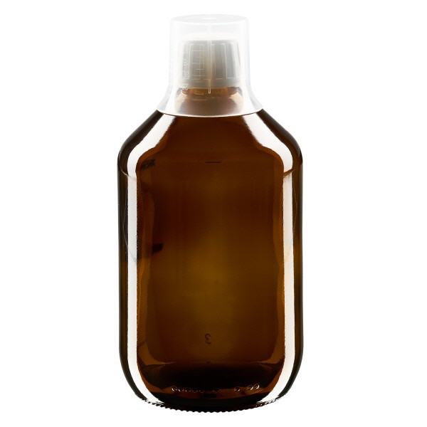 500ml lahvi&#269;ka na l&#233;ky hn&#283;d&#225;, s uz&#225;v&#283;rem proti manipulaci s d&#225;vkovac&#237;m kal&#237;&#353;kem 30ml ApoGlas