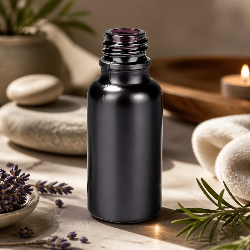 20ml dávkovací láhev BlackLine UT18/20 UNiTWIST Elegante 20ml Apothekerflasche BlackLine mit matter schwarzer Oberfläche und UNiTWIST System