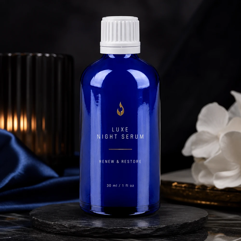 100ml láhev 11mm šroubovací uzávěr bílý tamper evidentní uzávěr BlueLine UT18/100 Professionelle 100ml Glasflasche mit hitzebeständigem Material und weißem Verschluss