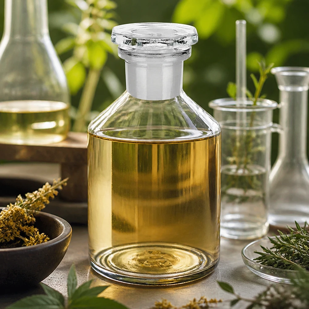 Klare 50ml Steilbrustflasche mit Glasstopfen für Naturkosmetik und Aromatherapie