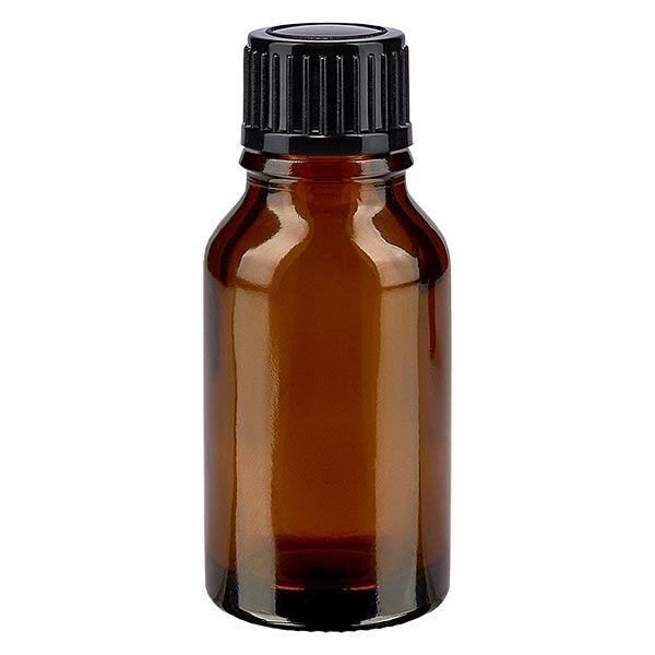 Lékárenská lahvička hnědá 30ml kapací uzávěr 1mm černý standard. Lékárenská lahvička hnědá 30ml kapací uzávěr 1mm černý standard.