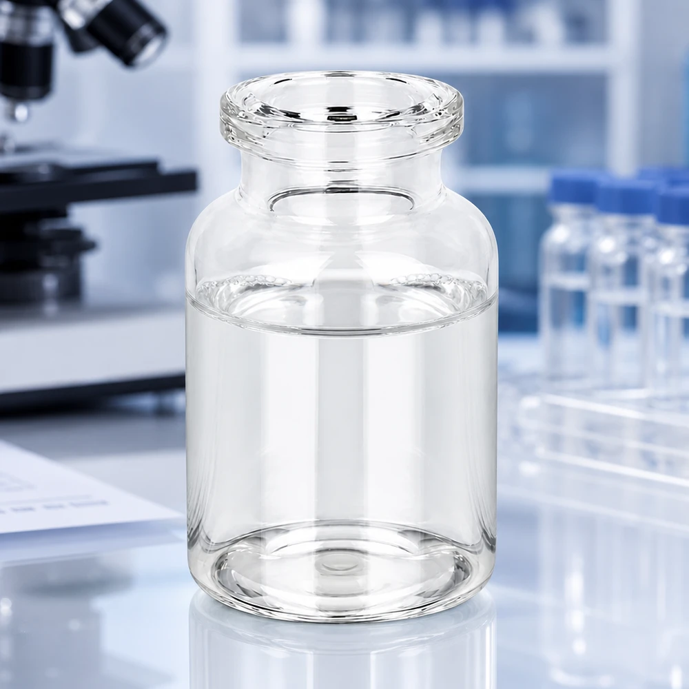 Injekční láhev z čirého skla 10ml Hochwertige Glasflasche 10ml für pharmazeutische Injektionslösungen mit optisch reinem Klarglas